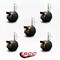 Service Caster 2'' Antique Metal Hood Twin Caster Locking Nylon Wheels Grip Ring Stem, 5PK SCC-GR02S50D-NYS-WA-B-716X1716-5 - alternate 2
